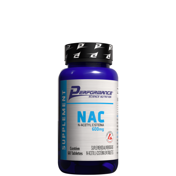 NAC N-Acetyl Cisteína 600mg em Tabletes - 60 Tabs.