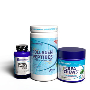 Kit Saúde e Longetividade CreaCrews + Collagen Peptides + Ultra Ômega TG 750 Energia Pele Saúde