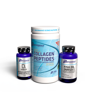 Kit Cuidado Diário Collagen Peptides + Fish Oil Ultra Puro + Vitamina D3 100 Tabletes