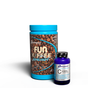 Kit Energia e Disposição Fun Koffee Café Expresso + Vitamina C 1000mg 100 Tabletes Imunidade Foco e Performance